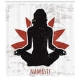 thumbnail image 3 of Ambesonne Yoga Shower Curtain, Lotus Woman Flower Grunge, 69"Wx75"L, Orange Black White, 3 of 3