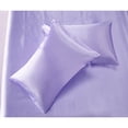 thumbnail image 5 of 4 Pieces Purple Satin Silk Bed Sheets Set Queen Size Modern Smooth Silky Bedding Set with Deep Pocket Fitted Sheet, Cool Flat Sheet, 2 Pillowcases, 5 of 7