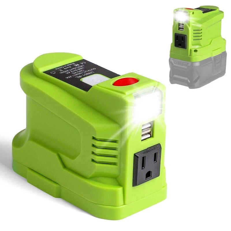 150W Powered Inverter Generator for Ryobi 18V Li-ion Battery  with USB LED Light