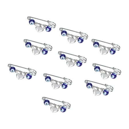 

Pins Bulk Blue Eye Heart Shape Pendant Wide Application Brooch Pins 10mm For Bag Decoration For Clothes Decoration For Gift