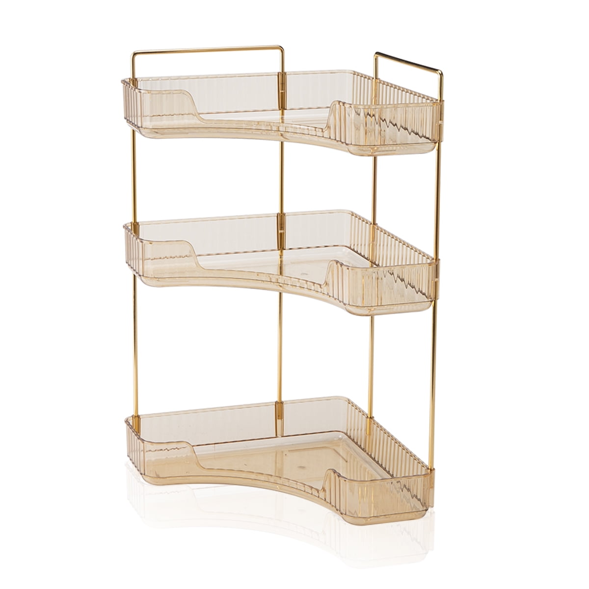 Logianis 3-Tier Bathroom Corner Organizer Countertop Organizer Countertop Storage Vanity Trays Gold
