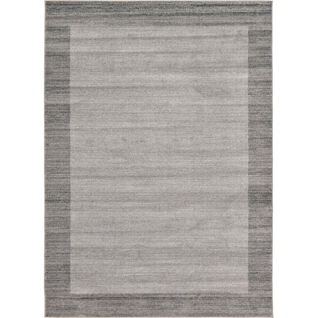 Unique Loom Tapis de Transition Contemporain Del Mar Collection, 7' x 10', Gris Clair/beige
