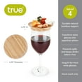 thumbnail image 4 of True Natural Bamboo Appetizer Wine Glass Toppers for Dinner, Party Set of 4, 4 of 5