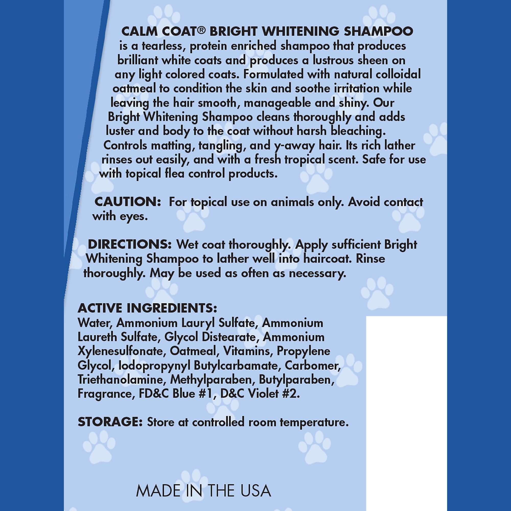 Calm Coat Bright Whitening Shampoo 12 oz