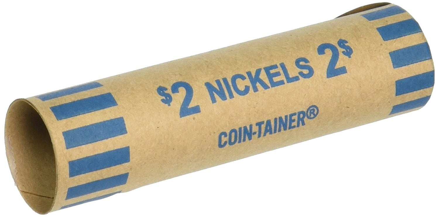 Nickel Tubes Paper Coin Wrappers, 36 Per Pack