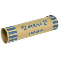 HNF Shop Paper Coin Roll Wrappers, Nickel Tubes, $2 Nickels, Brown, 36 Count