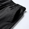 thumbnail image 6 of CHEEREAM Mens Below Knee 3/4 Long Cargo Shorts Elastic Relaxed Fit Cotton Casual Twill Capri Pant Black 5XL, 6 of 7