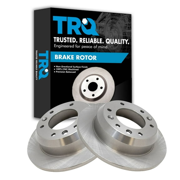 TRQ Rear Brake Rotors Set Solid Fits Select 2007-2008 Hyundai Entourage 2006-2012 Kia Sedona