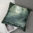thumbnail image 7 of BANET Throw Pillow Pack of 2, Full Moon Birds Old Balcony Burning Candle Night View Art, Zippered Double-Side Digital Print Decor, Grey Brown 12x12in, 7 of 7