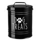 thumbnail image 1 of Contenedor de almacenamiento de comida para perros, contenedor de almacenamiento con asa de metal resistente, regalo para dueños de mascotas, tarro negro, 1 of 8