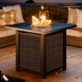 thumbnail image 4 of Walsunny 28" Propane Fire Pit Table 50,000 BTU Steel Gas Fire Pit with Removable Lid & Waterproof Cover and Tables, 4 of 7