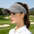 thumbnail image 4 of UV Protection Sun Visor Hat Wide Brim Knitted Running Visor for Women Ponytail Friendly Quick Drying Breathable Sports Cap for Golf Beach Tennis Summer Outdoor Elastic Lightweight, 4 of 6