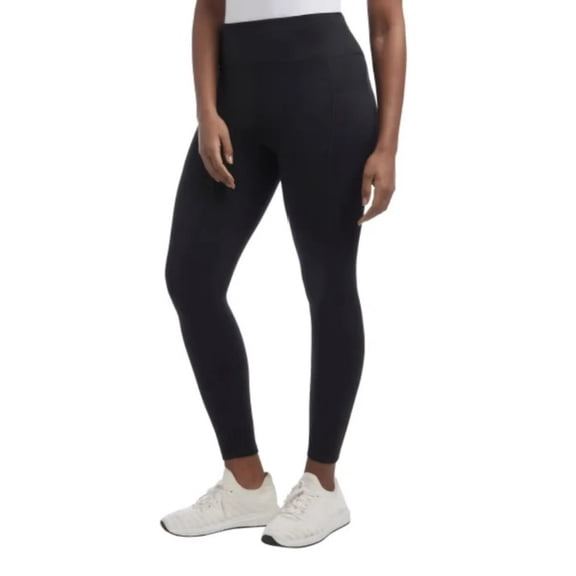 Danskin Women's Brushed Satin Stitch 7/8 Legging (US, Alpha, X-Small, Regular, Regular, Black Salt)