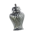 thumbnail image 5 of deevoka Ceramic Bud Vase Luxury Porcelain Ginger Jar with Lid for Wedding Cafe Shelf Silvery, 5 of 9