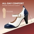 thumbnail image 2 of Chase & Chloe Women's Vintage-Inspired Mary Jane Pumps with Wingtip and Mid-Heel, 2 of 5