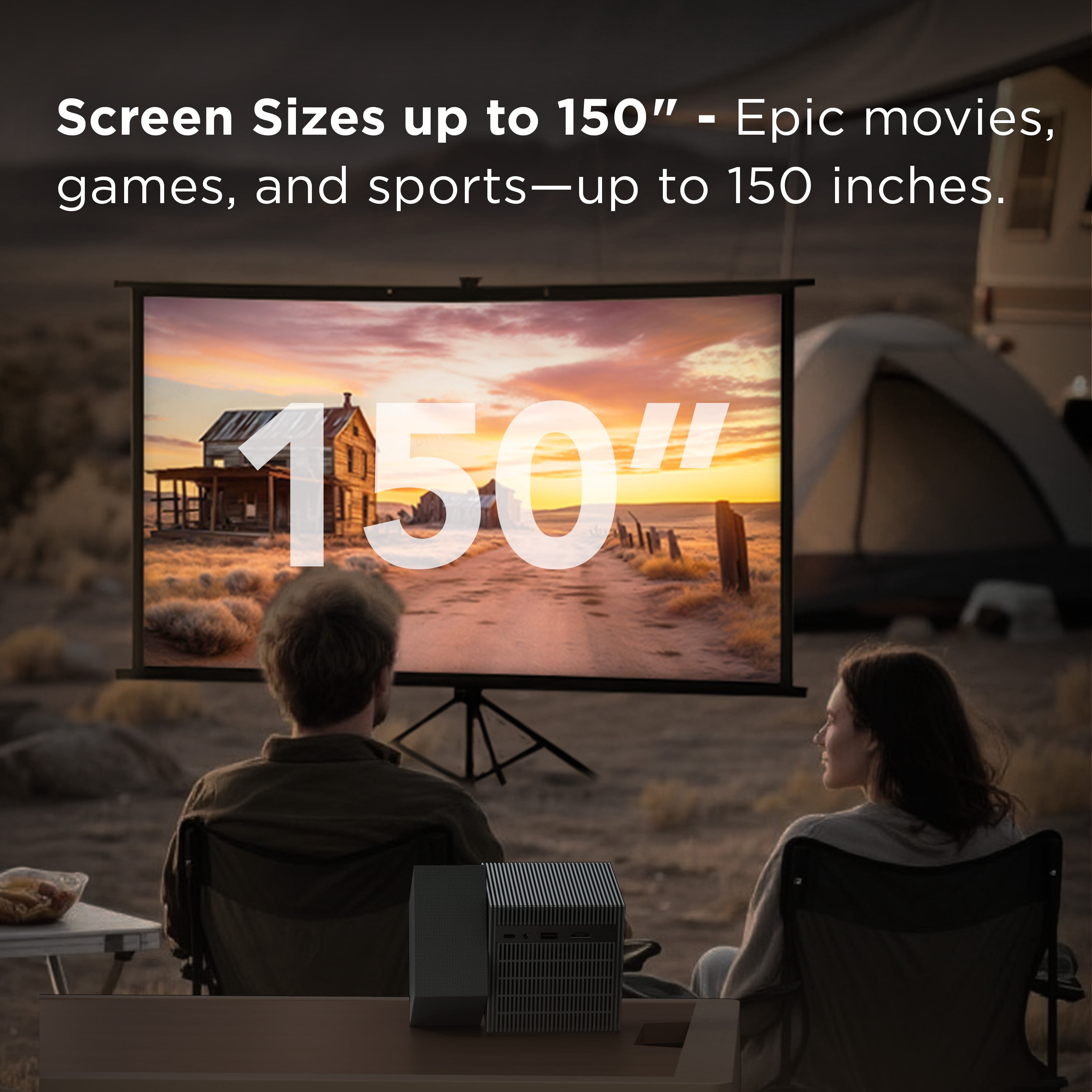 TCL PlayClube 1080P Portable Smart Projector with Google TV (New) - Magic Cube Design with 2.5 Hr Battery, 750 ISO Lumens, Dolby Audio, Auto Focus, Auto Keystone, and up to 150” Screen Size - P30D8F