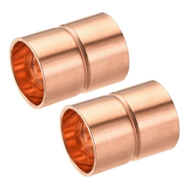 Unique Bargains 12.7mm Straight Copper Pipe Coupling Connecting Adapter Solder Connection for Plumbing 2 Pack