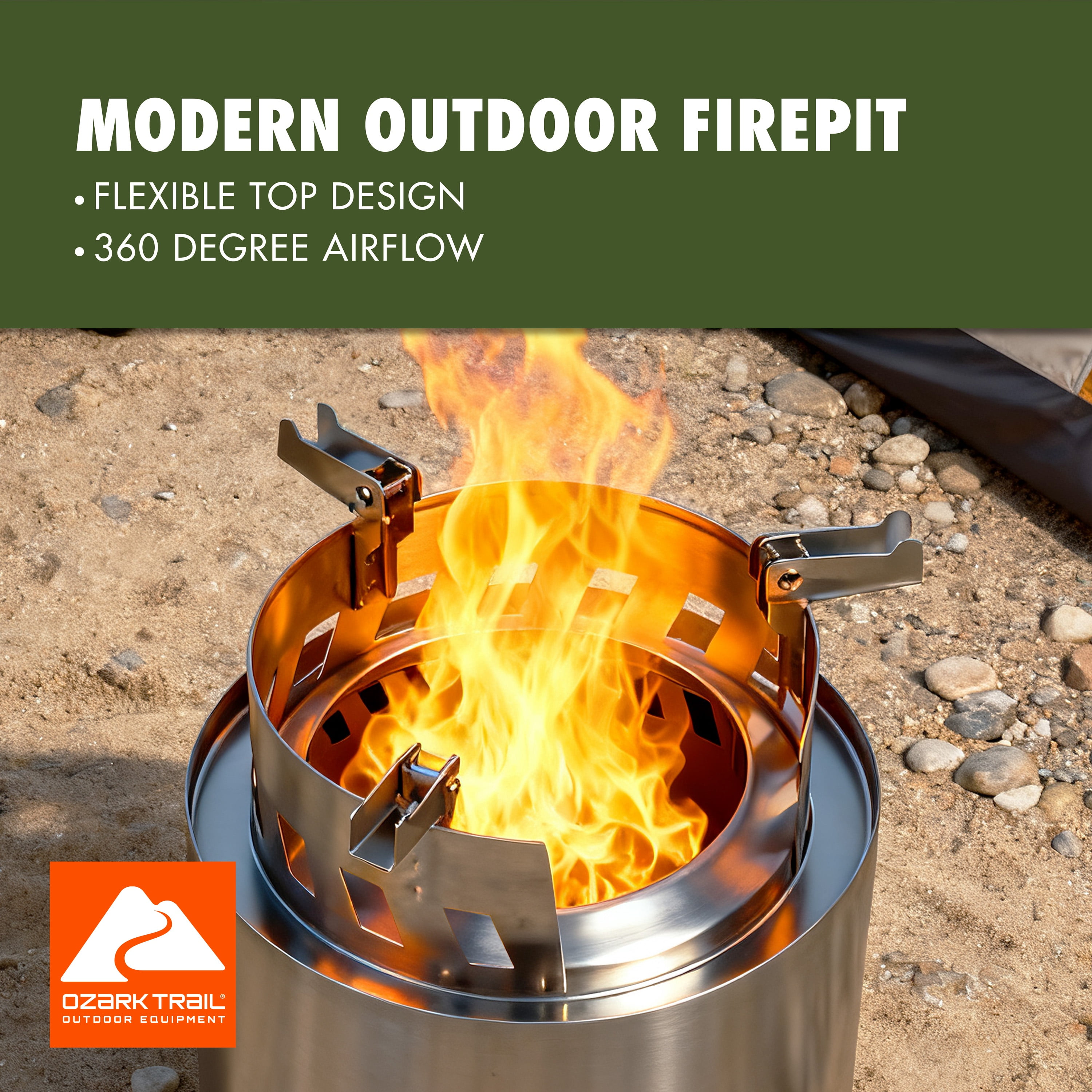 Free Shipping! Ozark Trail Stainless Steel 7x7x9.4 Inch Wood