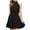 Black Womens Summer Dress, variant on USSUMA Women's Summer Sleeveless Halter Neck Mini Dress Elastic Waist Ruffled A Line Swing Party Dress Tiered Smocked Sundress
