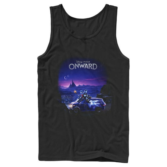 Men's Onward Movie Sunset Poster  Tank Top Black Small