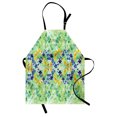 thumbnail image 1 of Watercolor Flower Apron Orderly Symmetric Interlace Japanese Inspired Garden Flowers Hand Drawn, Unisex Kitchen Bib Apron with Adjustable Neck for Cooking Baking Gardening, Green Blue, by Ambesonne, 1 of 3