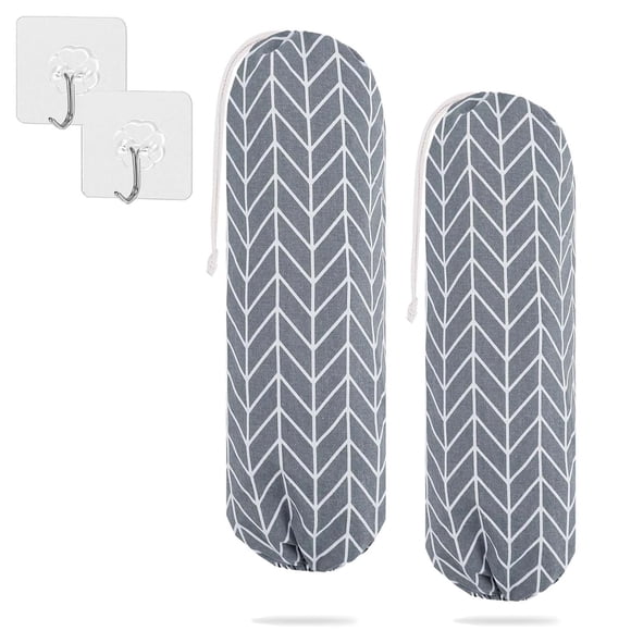 Plastic Bag Holder, 2-Pack Wall Mount Organizer and Dispenser for Grocery, Trash, and Shopping Bags, Space-Saving Storage Solution for Kitchen, Office, and Home Use, 22x9 in