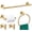 Brushed Gold-5 Pieces 24" Set B, variant on Bath Accessories Set Polished Chrome 6 Pieces 24" Set B Wall Mounted Use