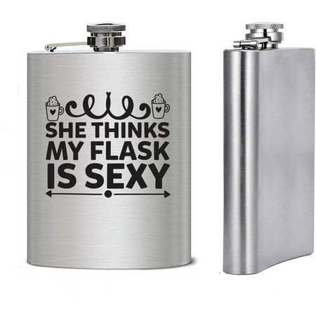 

Gifts Infinity 8 Oz. Funny Qoutes Sayings Stainless Steel Flask She Thinks My Flask is Sexy (FL-17)