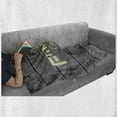 thumbnail image 6 of Fitness Soft Flannel Fleece Blanket, Fitness Club on Wooden Planks Backdrop Aerobics Energy Training Print, Cozy Plush for Indoor and Outdoor Use, 70" x 90", Pale Yellow Black Grey, by Ambesonne, 6 of 6