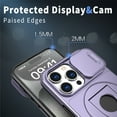 thumbnail image 6 of Allytechgroup for iPhone 16 Pro Case with 360° Rotatable Ring Holder, [Sliding Camera Cover] [Compatible MagSafe] [Military Grade Tested] Anti-Fingerprint Slim Magnetic Case Cover, Purple, 6 of 6