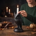 thumbnail image 5 of FeiBiQiuBi Gothic Black Owl Candle Holder Statue, Resin Owl Candlestick Holder, Halloween Gothic Tabletop Decor for Home Dining Table & Party, 5 of 8