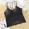 thumbnail image 4 of Camisola corta de encaje Bralette Sin mangas Dobladillo festoneado Camisola unicolor,Código promedio, 4 of 5