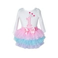 thumbnail image 4 of Qiylii Toddler Girl Outfit, 3D Number/Heart Romper+Colorful Tutu Skirt+Headband, 4 of 9