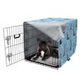 thumbnail image 5 of Winter Dog Crate Cover, Ice Skate Floral Winter Holiday Skating Leaves Illustration, Easy to Use Pet Kennel Cover Small Dogs Puppies Kittens, 7 Sizes, Grey Deep Sky Blue, by Ambesonne, 5 of 6