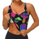 thumbnail image 3 of Fotbe Bright Mushrooms Sujetador Deportivo Largo sin Aros para Mujer con Almohadillas y Soporte Medio, Transpirable y Absorbente, Camiseta Tipo Chaleco o Tank Top-Medium, 3 of 8