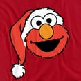 thumbnail image 2 of Sesame Street Christmas Santa Hat Elmo Face Women's T Shirt, Red, Large, 2 of 6