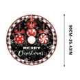thumbnail image 3 of Christmas Tree Skirt 36 Inch Thick Velvet Red and White Christmas Decorations Merry Christmas Happy New Year Tree Skirt, 3 of 5