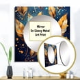thumbnail image 3 of Designart "Boho Glam Gold Feathers On Cosmic Blue I" Feathers Square Mirror Wall Decor Modern - Large Blue Square Bathroom Mirror - Square Printed Wall Mirror Art, 3 of 5