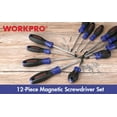 thumbnail image 3 of WORKPRO 12-Piece Magnetic Screwdrivers Set with Organizer,Flat Head/Slotted/Phillips/Torx Screwdriver Tools Set,Chrome Plating CR-V Shanks, Non-Slip Handle, 3 of 9
