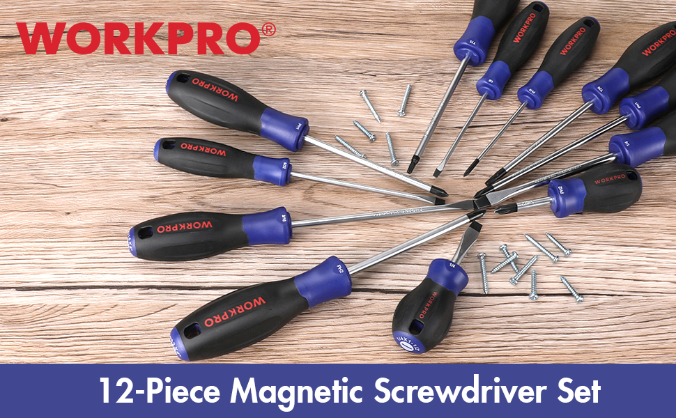 WORKPRO 12-Piece Magnetic Screwdriver Set with Organizer photo 3