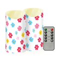 thumbnail image 2 of Pattern Flower Pattern Flameless Candles 2 PCS with Remote Realistic Moving Flame LED Tapered Pillar Set for Home Decor, 2 of 7