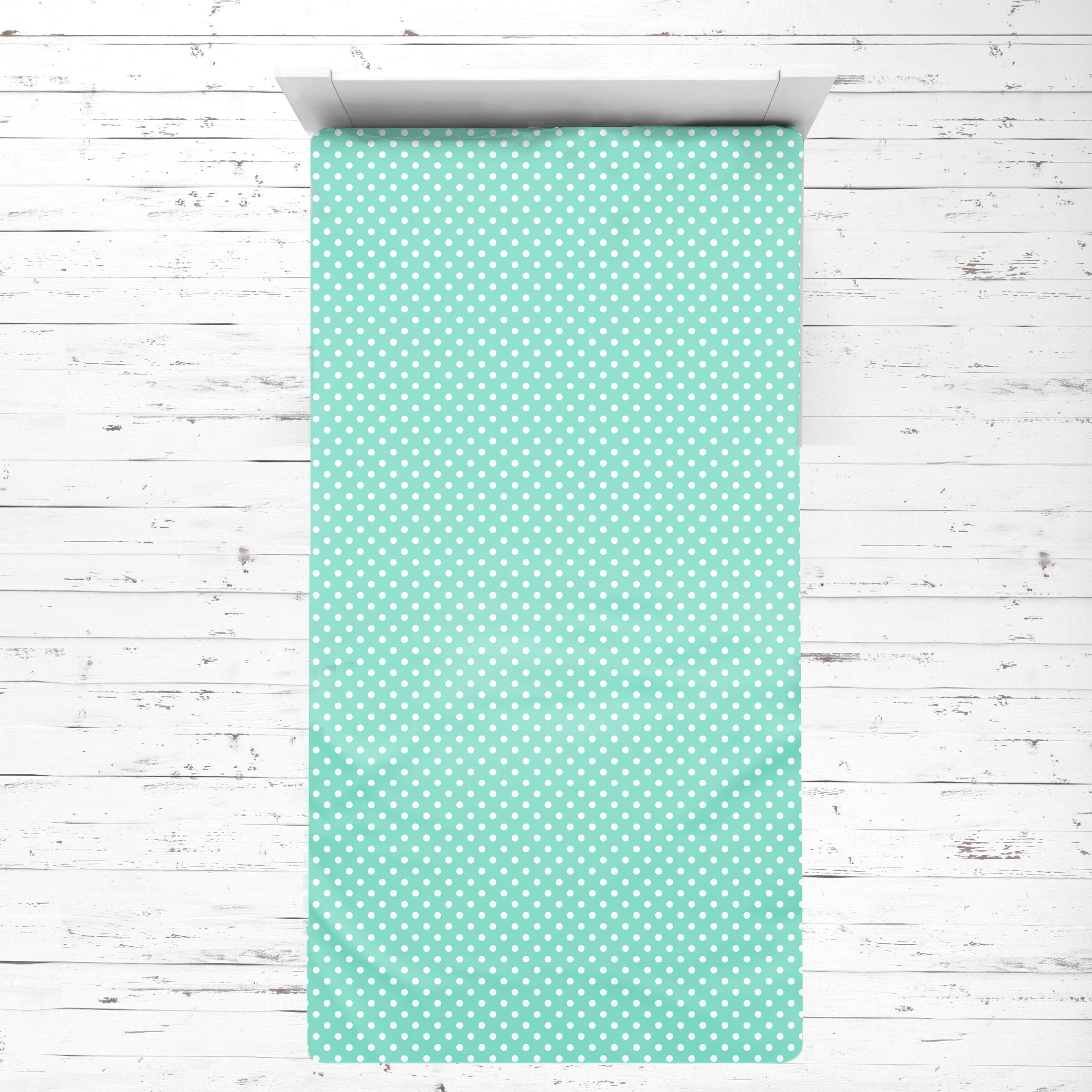 Bacati - Pin Dots Mint Green Toddler Bedding/Sheet Set 100% Cotton Percale