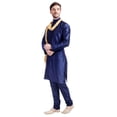 thumbnail image 3 of Kurta Foulard de Pyjama Indienne pour Mariage et Fête (Bleu, 3TG), 3 of 6