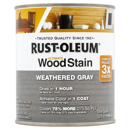 - Rust-Oleum Weather Gray Ultimate Wood Stain, 32 fl oz