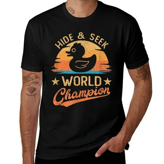 Cruise Duck Hide And Seek Champion Funny Mens T Shirts Cotton Short Sleeve T-Shirt Crew Neck Tees Casual Shirt