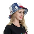 thumbnail image 7 of Retro Texas Flag Bucket Hat Stripe Beach Fisherman Hats For Women Men Reversible Double-Side-Wear With Reflective, 7 of 7