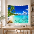 thumbnail image 4 of Tropical Coastline with White Sand and Palm Trees, Peaceful Coastal Style for Beach Lovers, Ocean Wall Art, Housewarming Gift, Tapestry Wall Hanging for Bedroom and Living Room, 4 of 6
