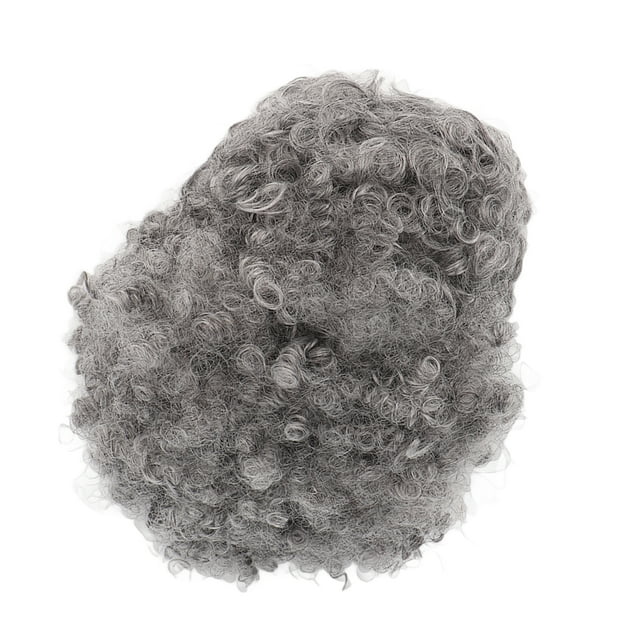 Curly Gray Short , Synthetic Gray Black Short Hair Replacement With Bangs For Dating For Women