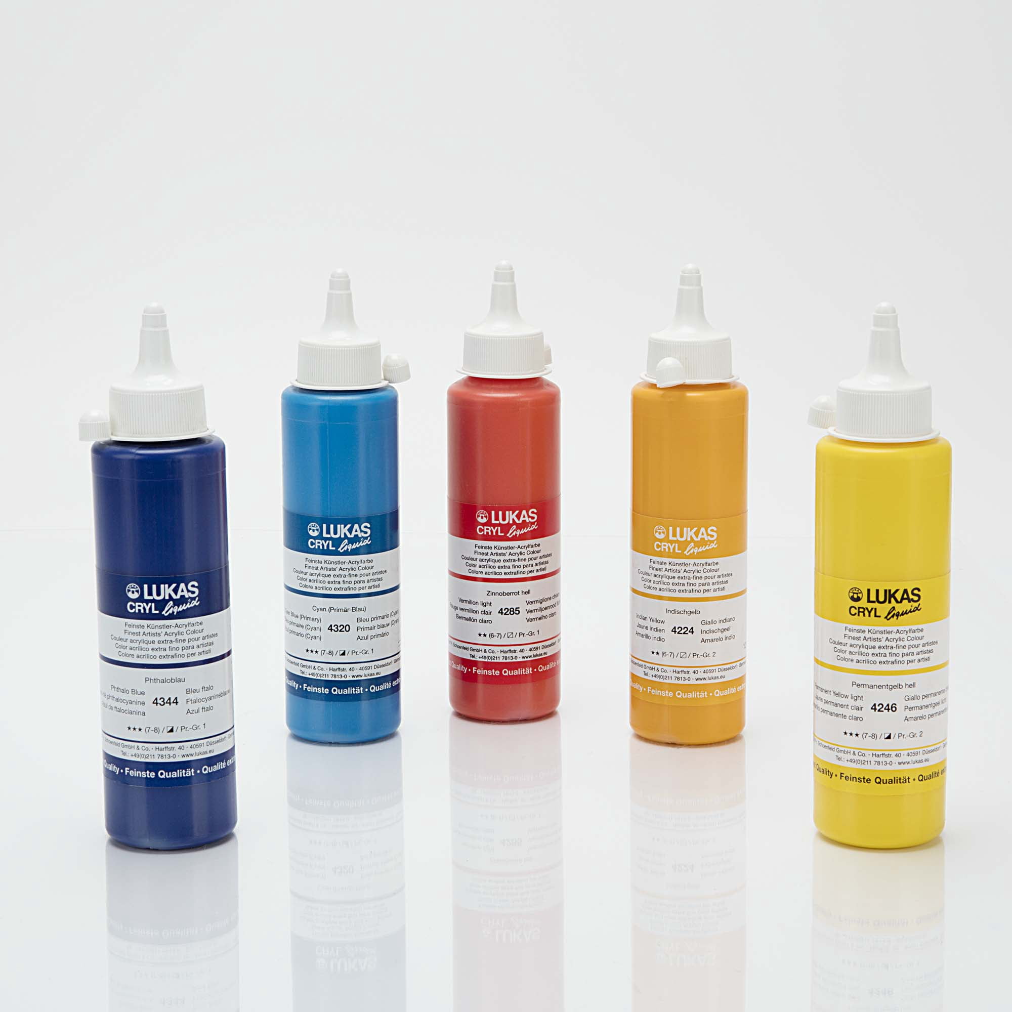 Lukas Cryl Liquid Soft Body Acrylic Paints for Painting - Professional Low Viscosity - 250 ml Bottle Burnt Umber