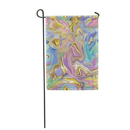 SIDONKU Colorful Marble in Neon Brightful Colors Gold Golden Pink Garden Flag Decorative Flag House Banner 28x40 inch